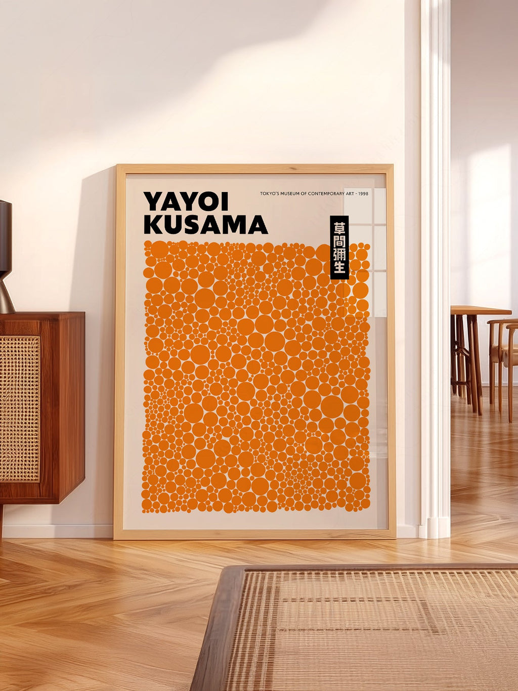 Yayoi Kusama Orange Dots Exhibition Poster – Contemporary Art Print