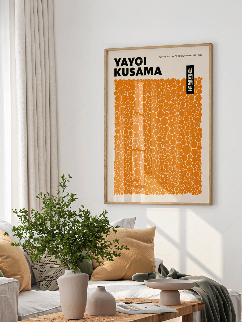 Yayoi Kusama Orange Dots Exhibition Poster – Contemporary Art Print