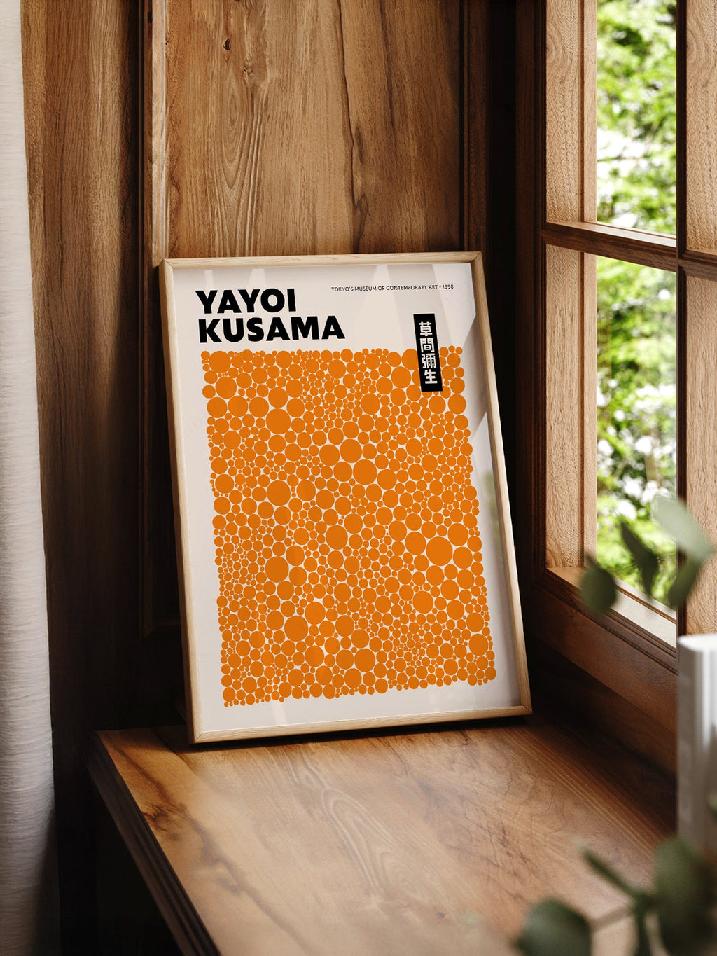 Yayoi Kusama Orange Dots Exhibition Poster – Contemporary Art Print