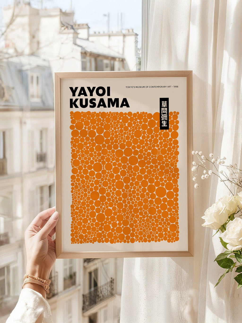 Yayoi Kusama Orange Dots Exhibition Poster – Contemporary Art Print