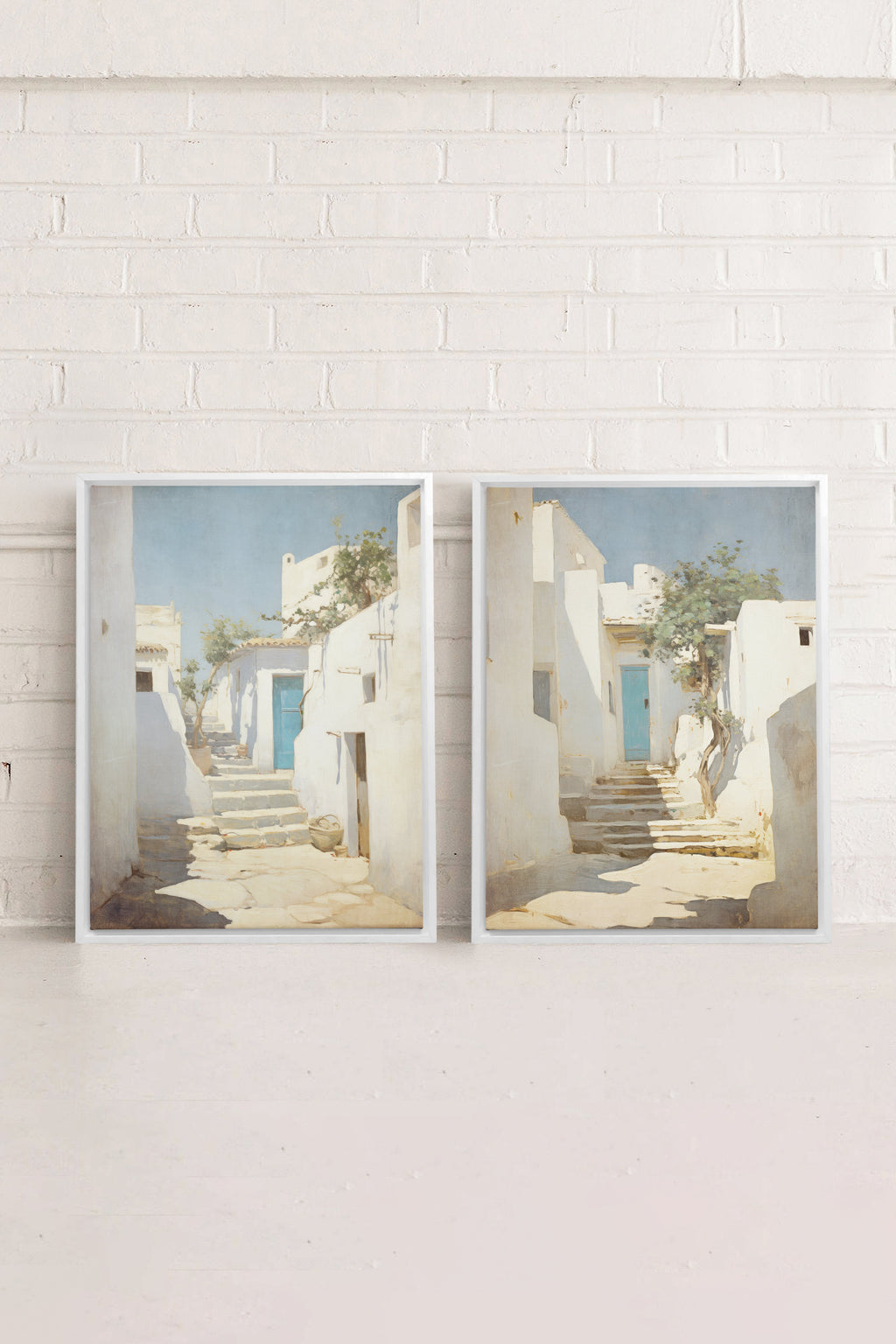 VINTAGE GREEK VILLAS (2 Stretched Canvas Artworks)
