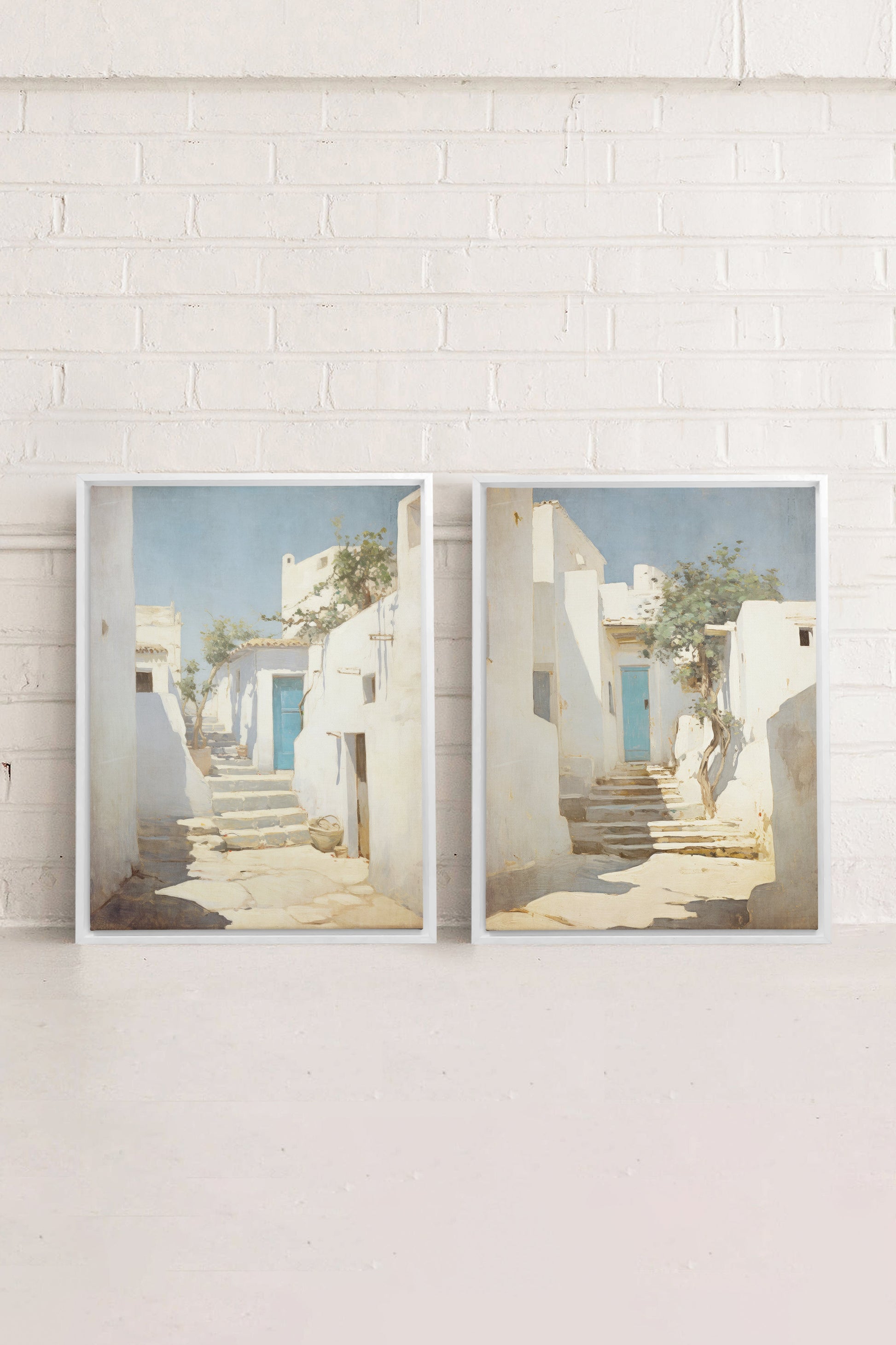 VINTAGE GREEK VILLAS (2 Stretched Canvas Artworks)
