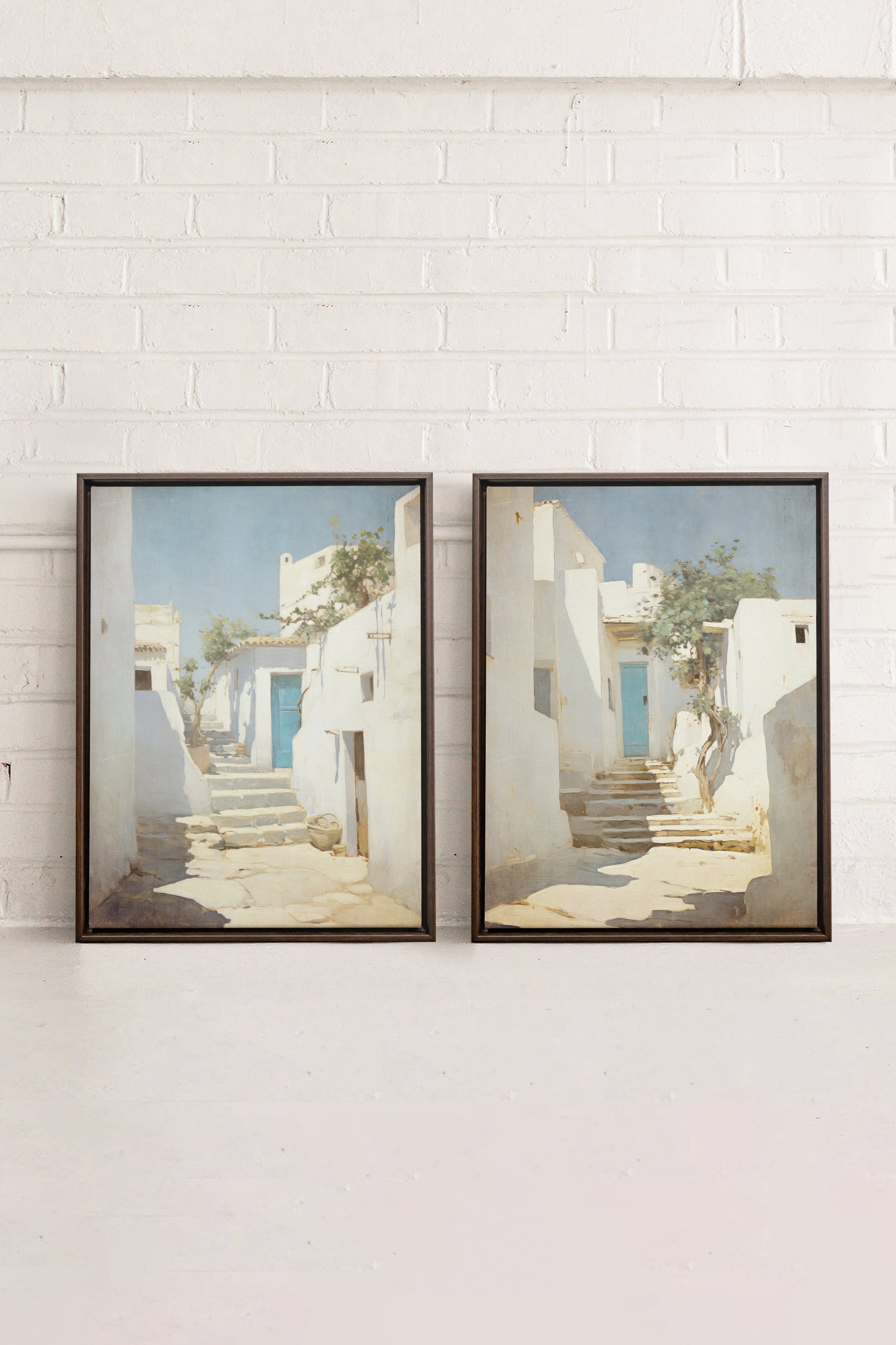 VINTAGE GREEK VILLAS (2 Stretched Canvas Artworks)