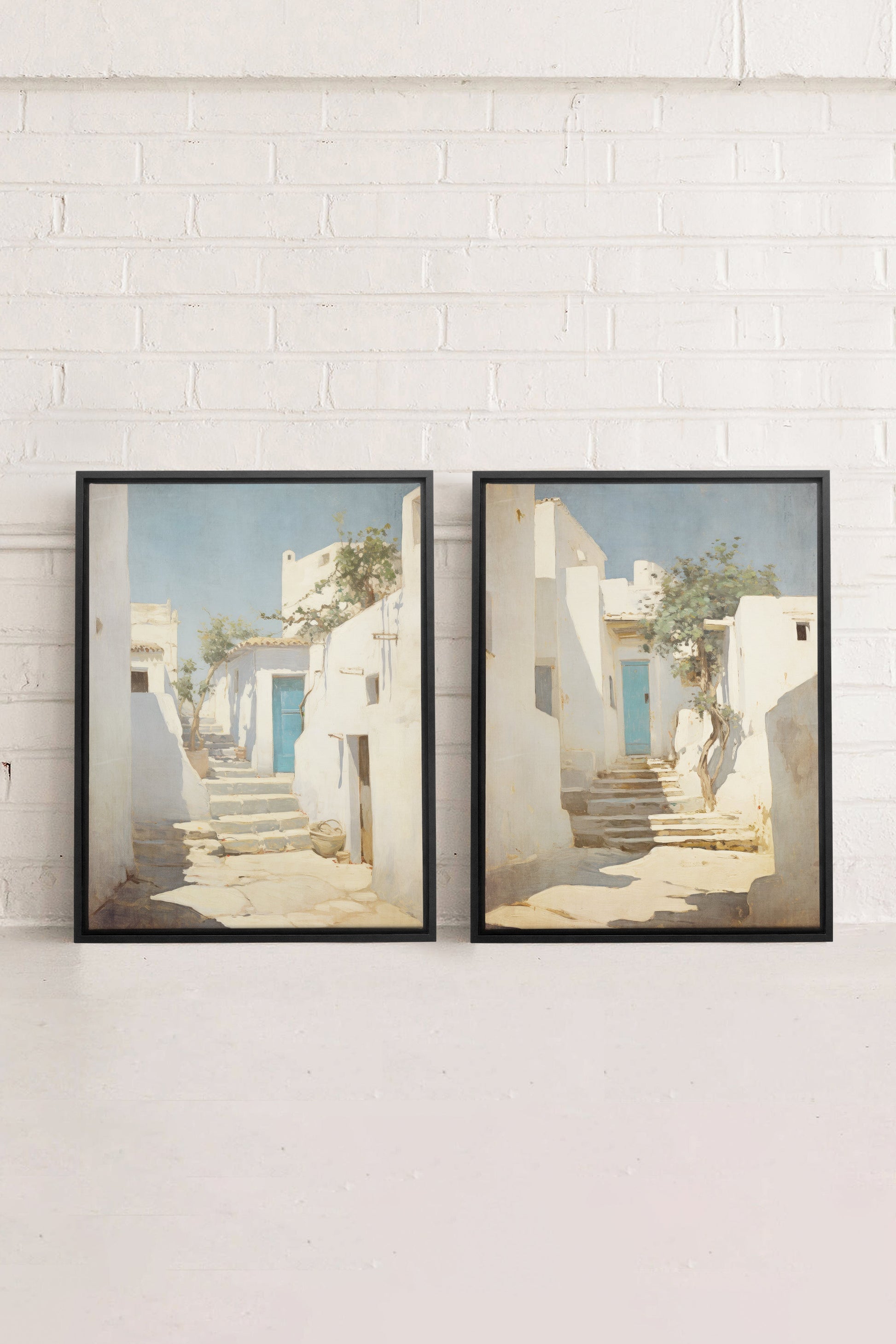 VINTAGE GREEK VILLAS (2 Stretched Canvas Artworks)