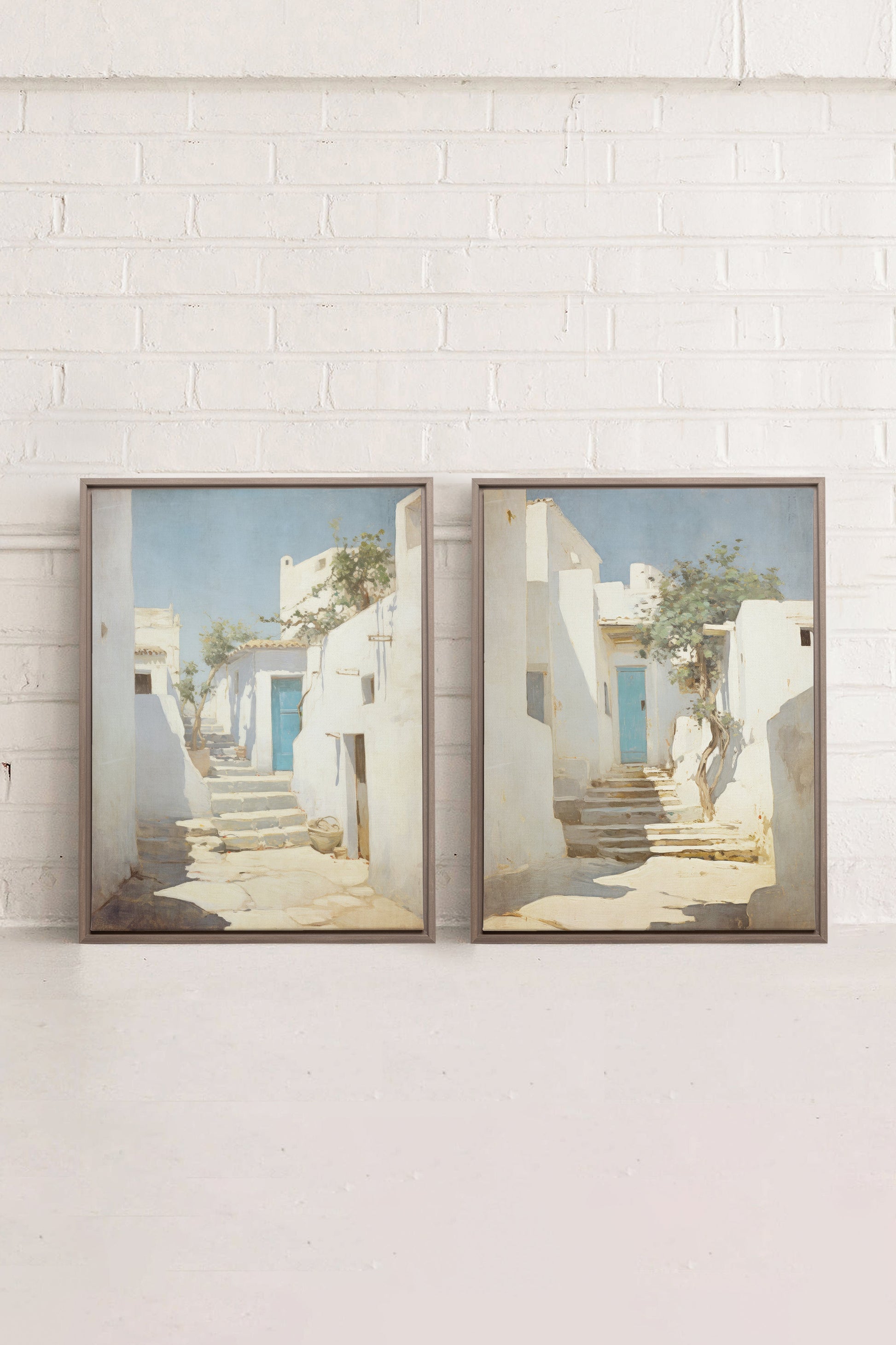 VINTAGE GREEK VILLAS (2 Stretched Canvas Artworks)