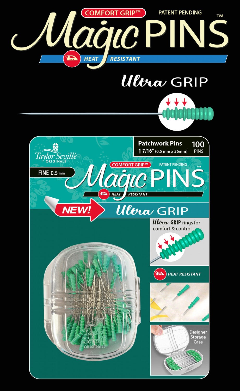 Épingles magiques - Patchwork ultra adhérent - Fin