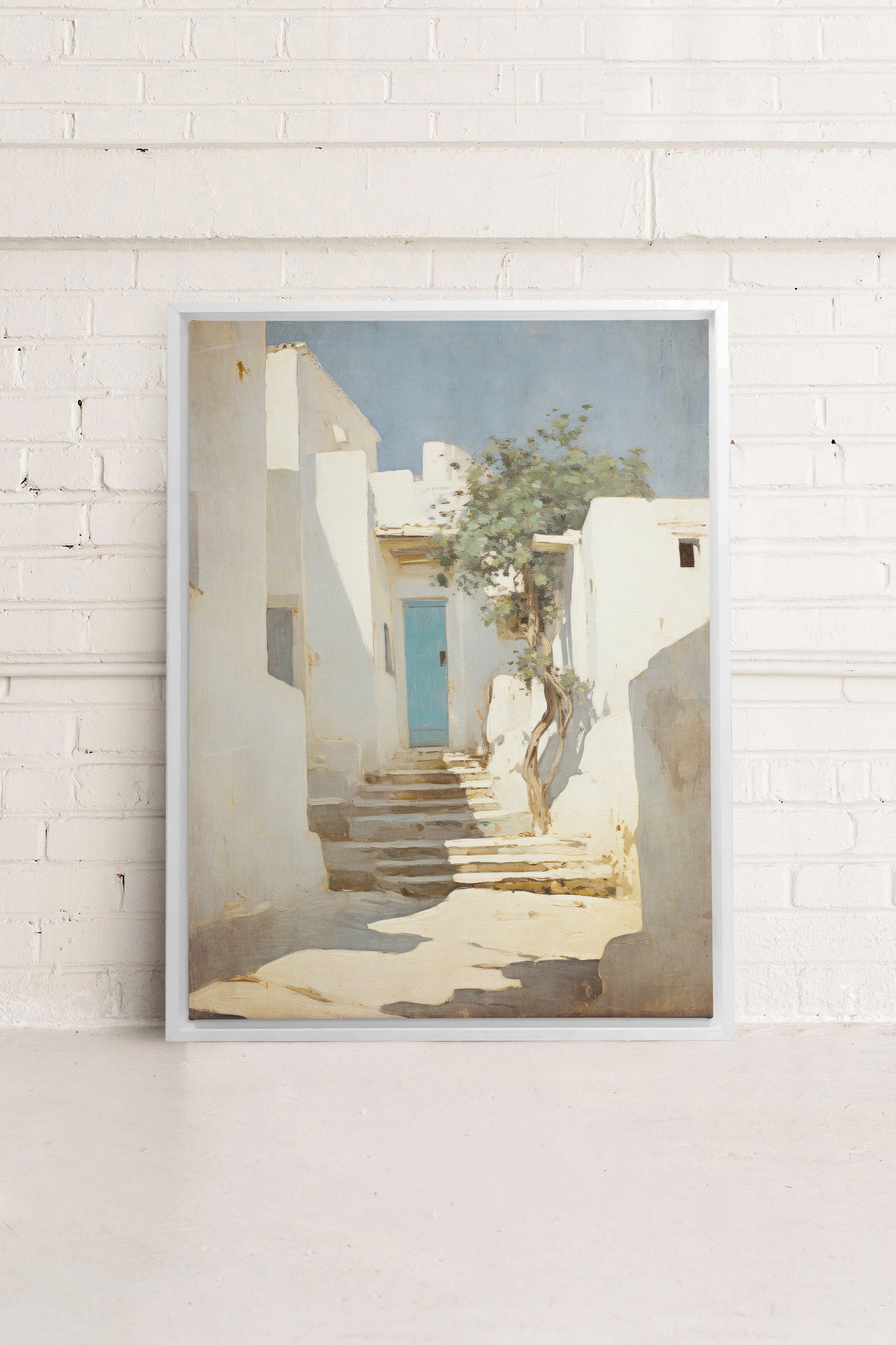 Vintage Greek Villas, Stretched Canvas Artwork