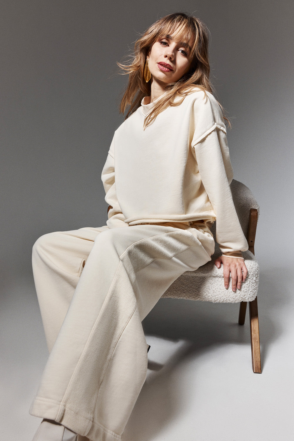 Terry Wide-Leg Pants