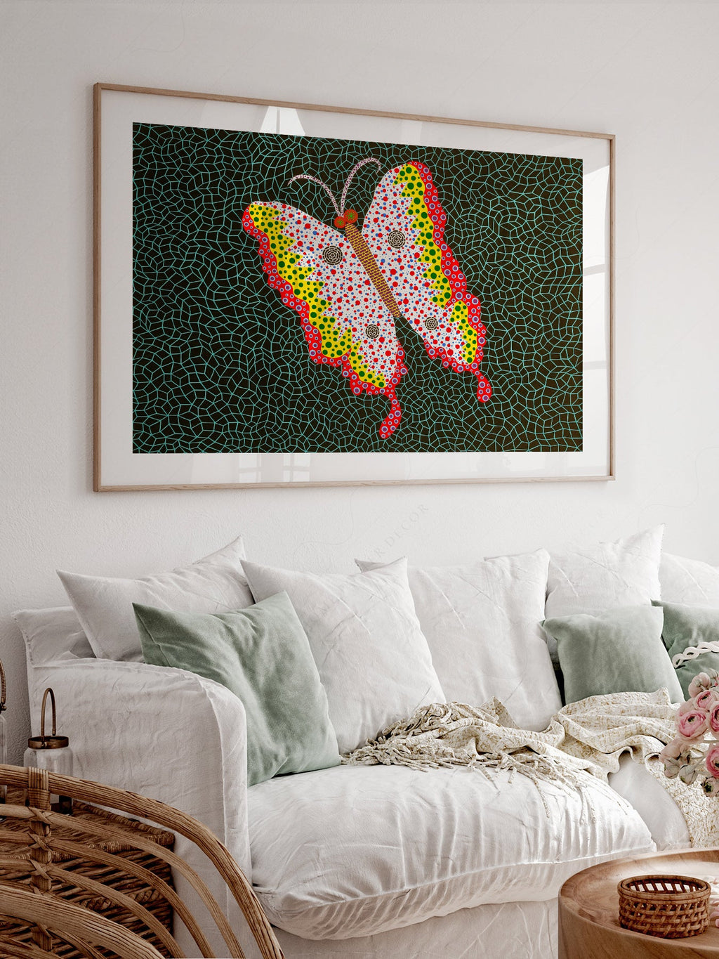 Yayoi Kusama Butterfly Art Print – Contemporary Japanese Wall Art Poster