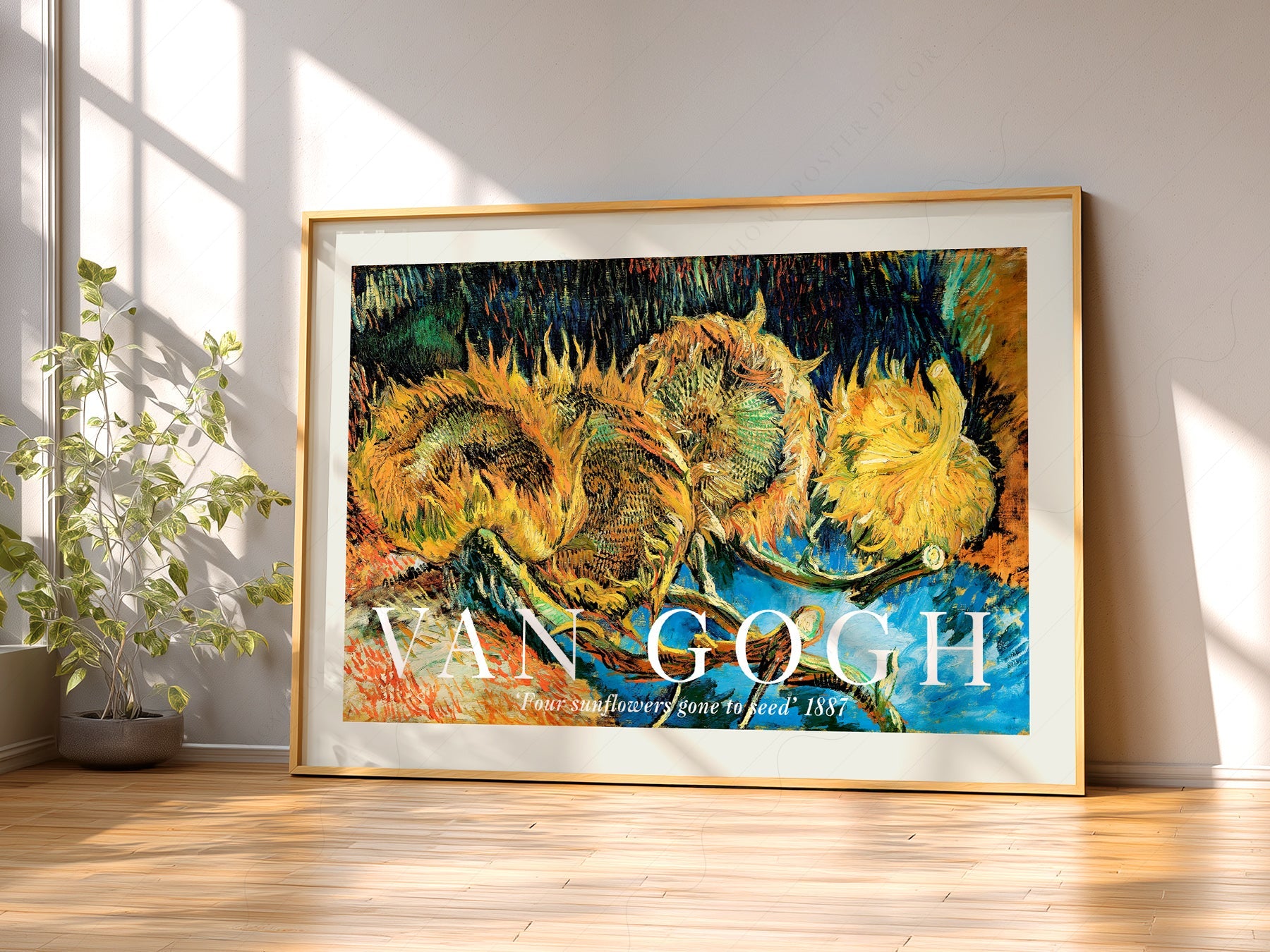 Van Gogh Four Sunflowers Gone to Seed Art Print – Famous Painting Wall Art