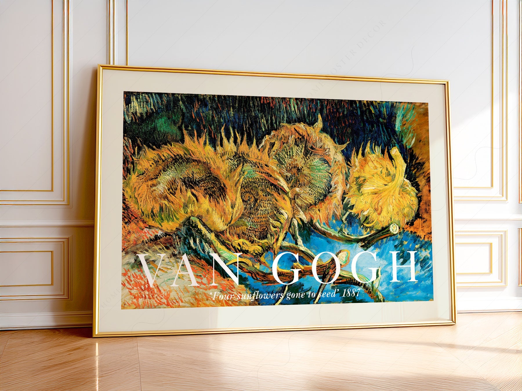 Van Gogh Four Sunflowers Gone to Seed Art Print – Famous Painting Wall Art