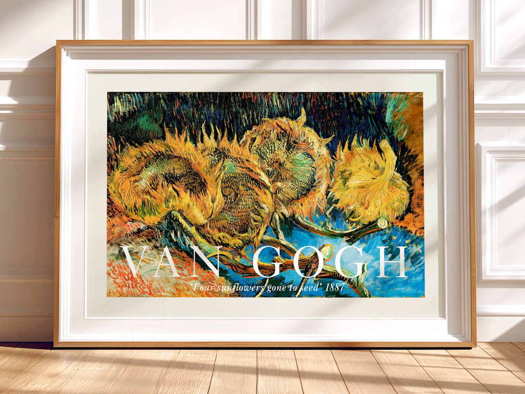 Van Gogh Four Sunflowers Gone to Seed Art Print – Famous Painting Wall Art