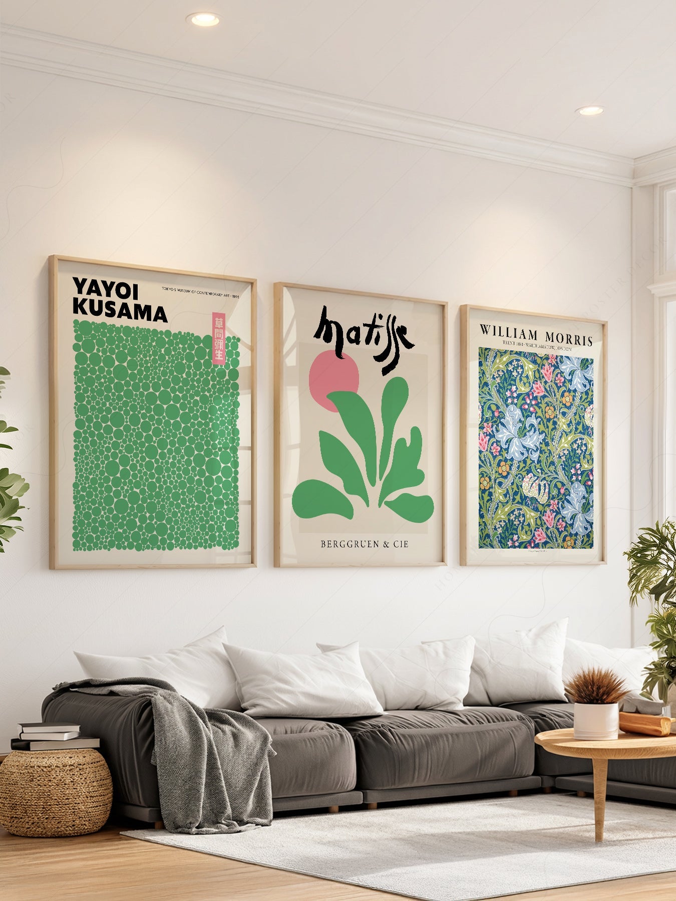 Matisse Kusama William Morris Set of 3 Prints – Modern Gallery Wall Art
