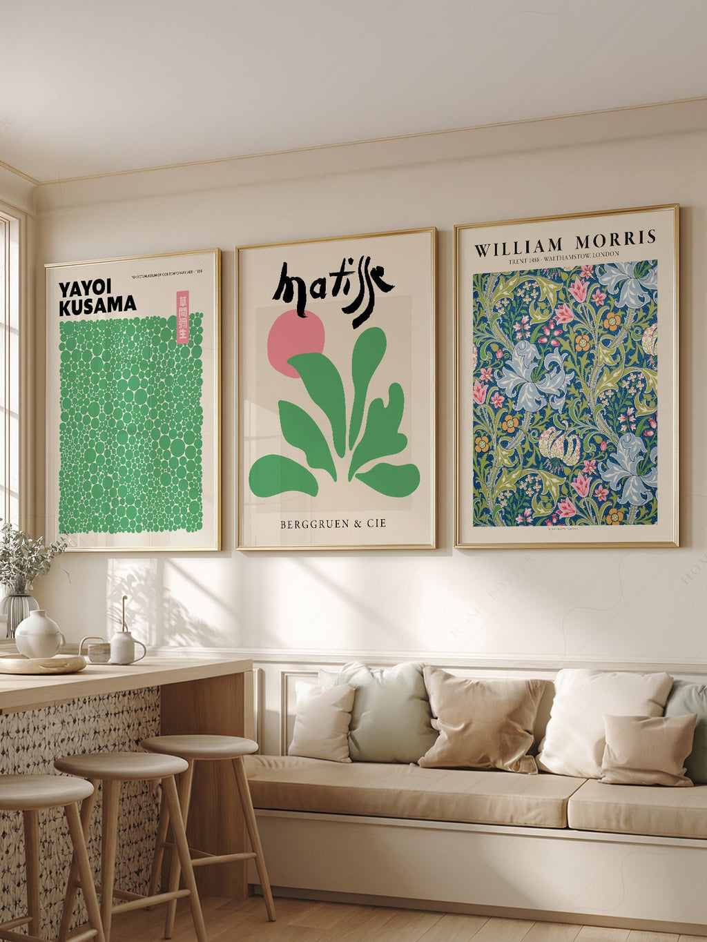 Matisse Kusama William Morris Set of 3 Prints – Modern Gallery Wall Art
