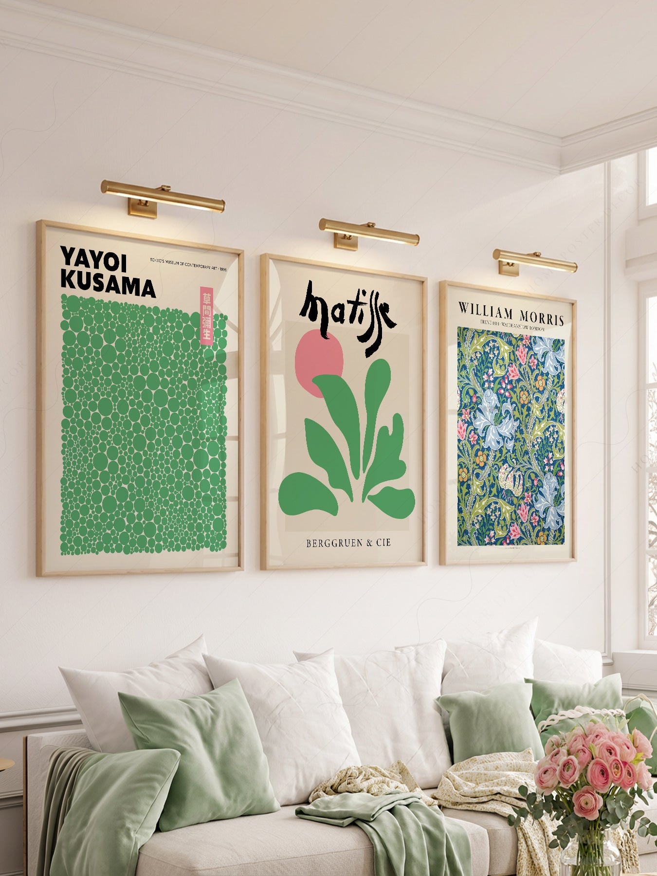 Matisse Kusama William Morris Set of 3 Prints – Modern Gallery Wall Art