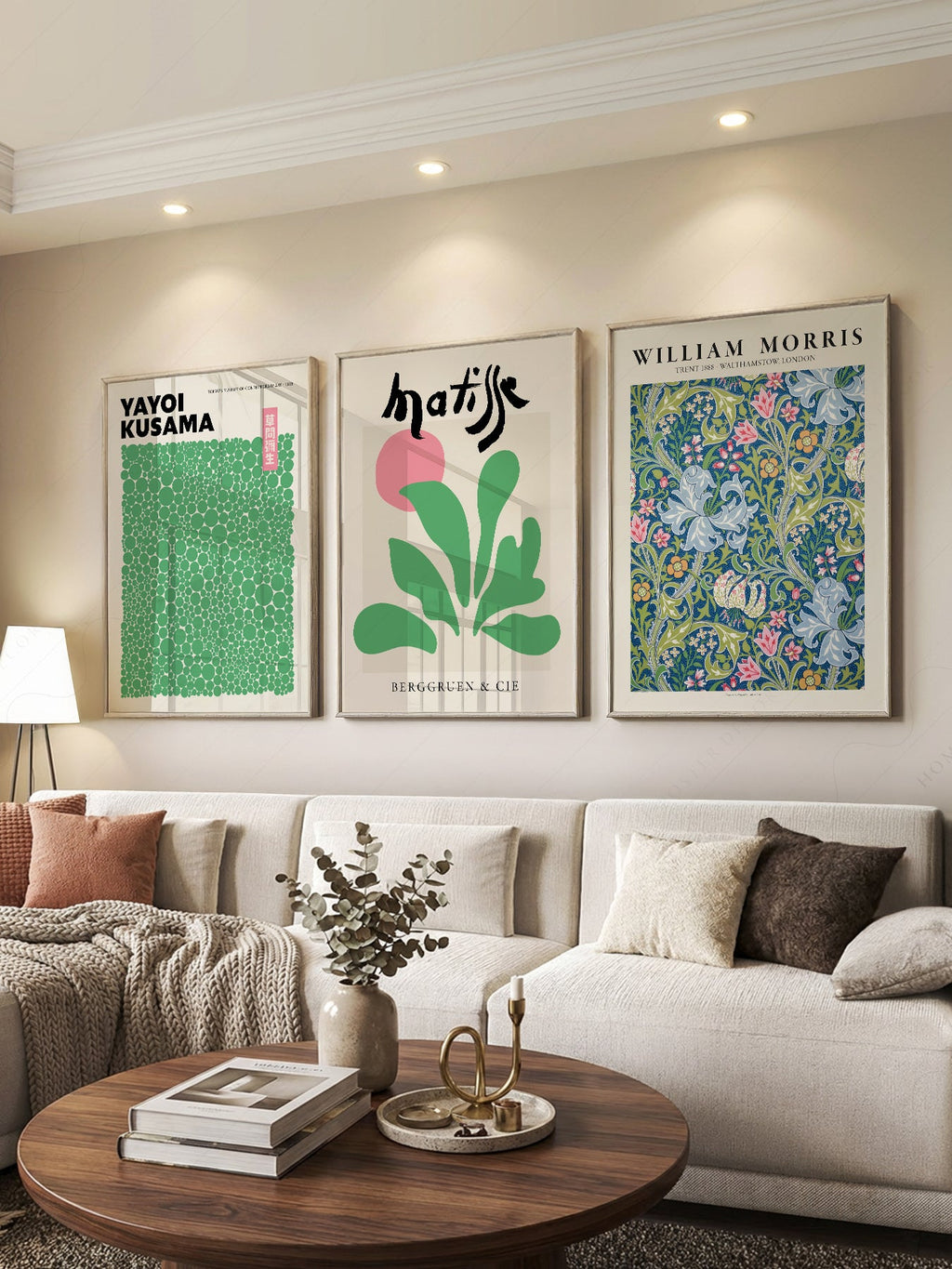 Matisse Kusama William Morris Set of 3 Prints – Modern Gallery Wall Art