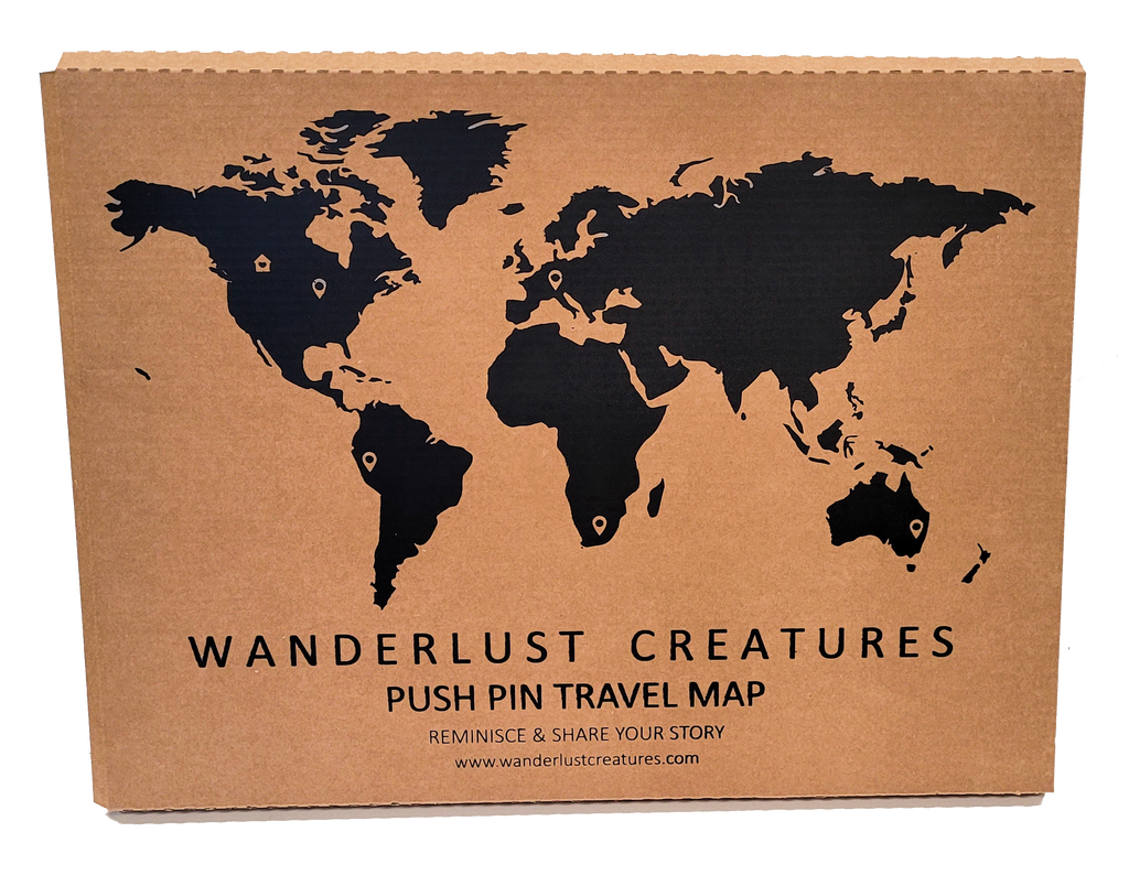 Cork & Wood 3D World Pin Map | 44 x 24 | Labelled