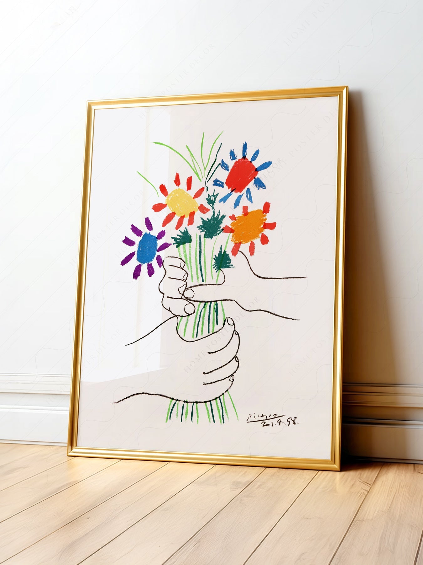 Pablo Picasso The Flowers of Peace 1958 Art Print – Modern Wall Decor
