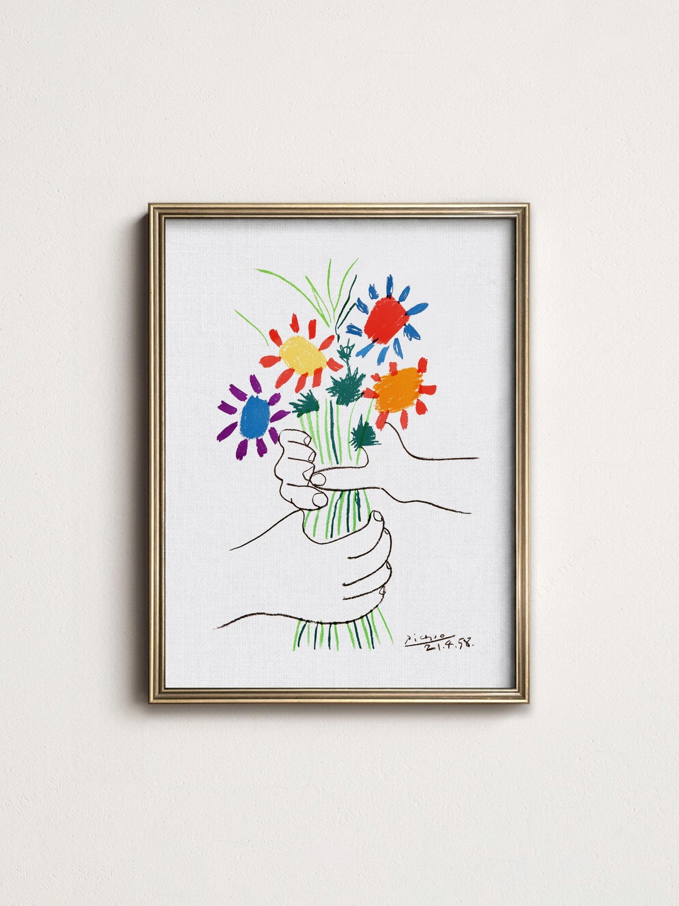 Pablo Picasso The Flowers of Peace 1958 Art Print – Modern Wall Decor