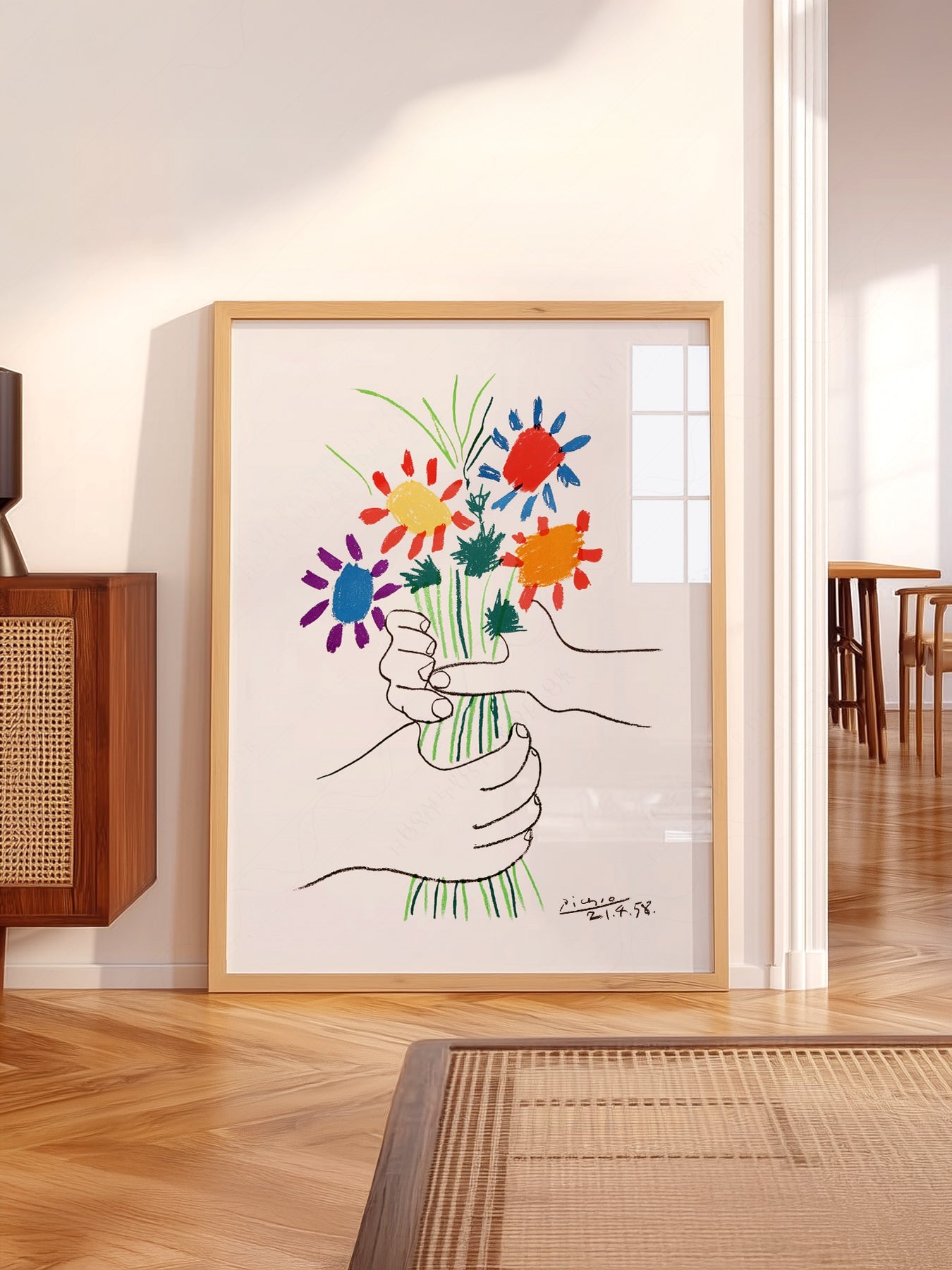 Pablo Picasso The Flowers of Peace 1958 Art Print – Modern Wall Decor