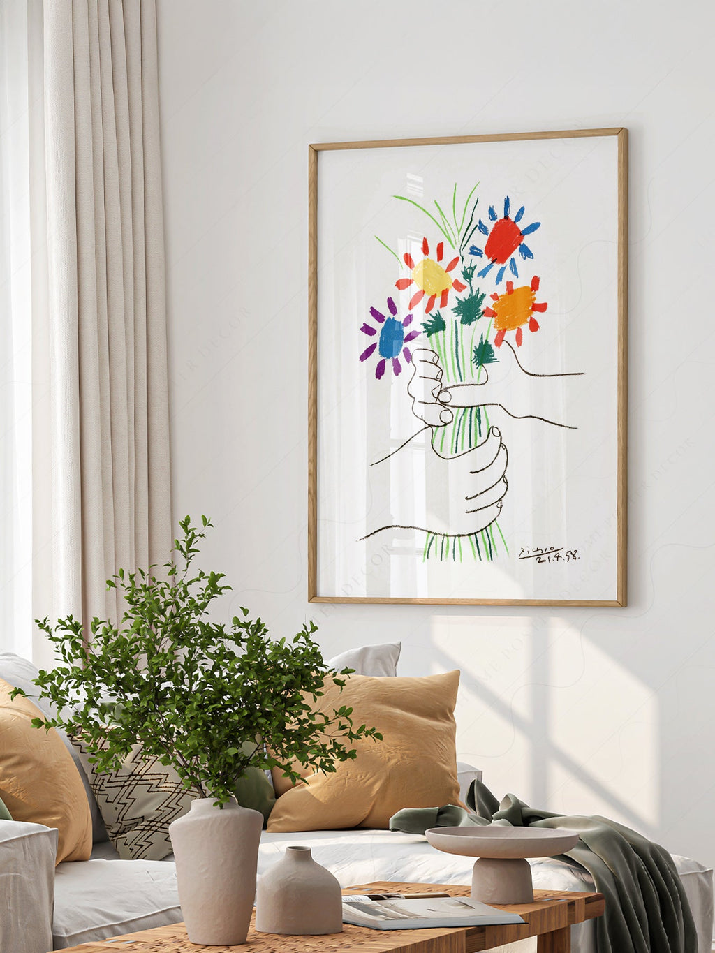 Pablo Picasso The Flowers of Peace 1958 Art Print – Modern Wall Decor