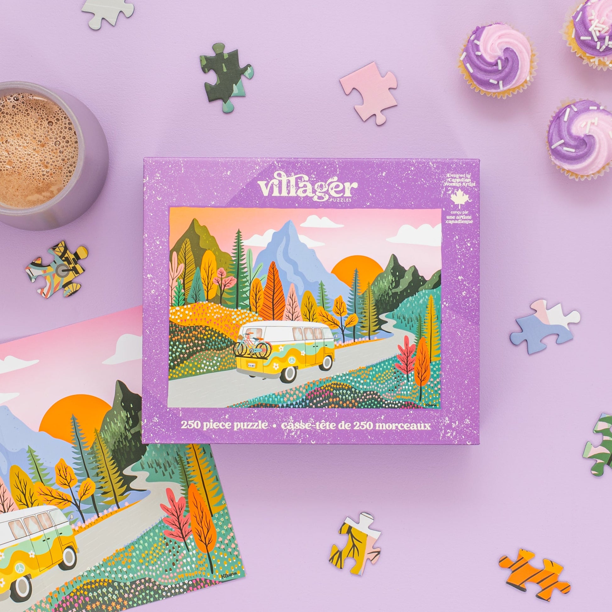 Road Trip | 250 Piece Puzzle | Kids & Adults | Designed in Canada by Kourtni Gunn