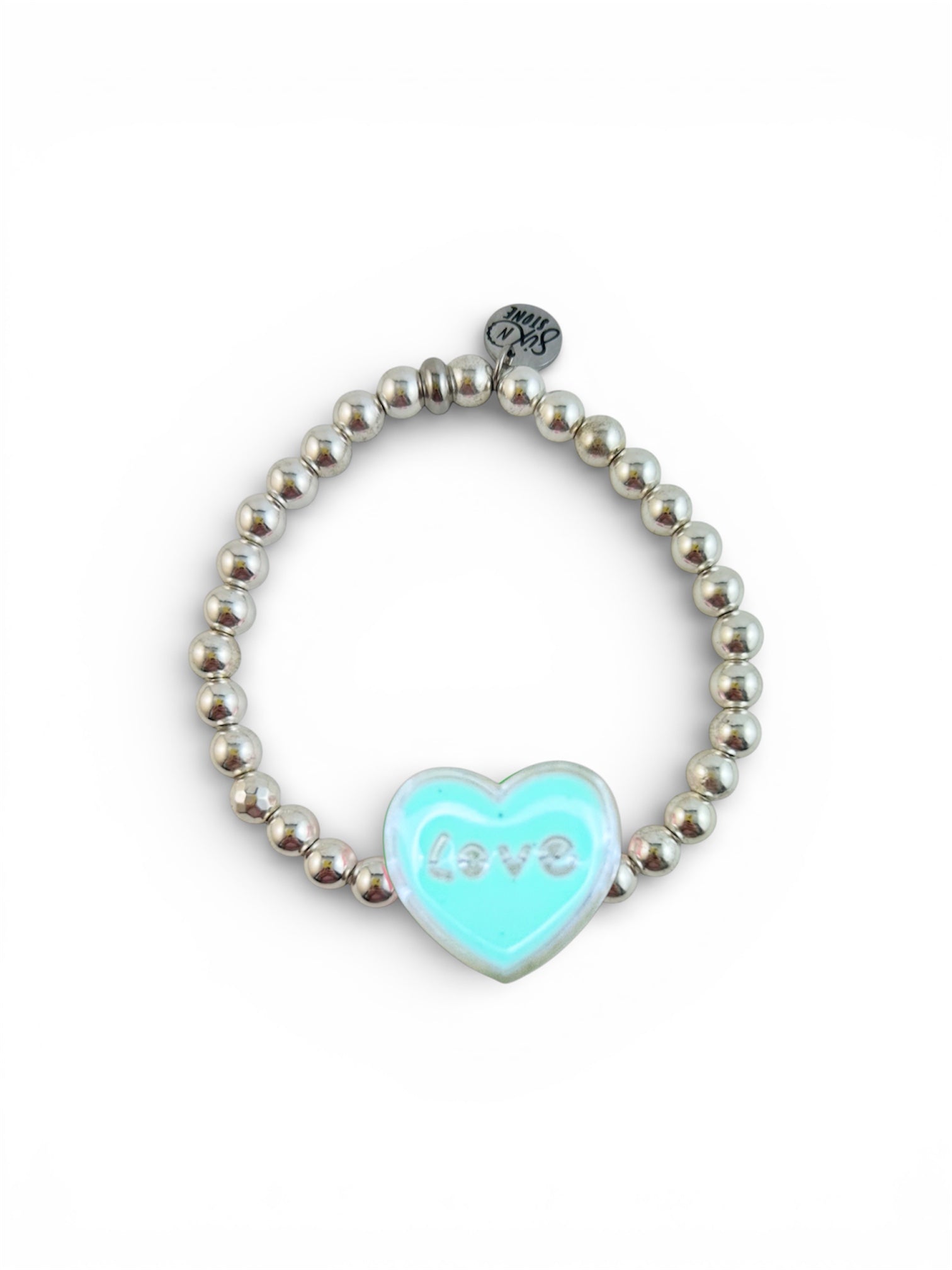 Bracelet à breloques en hématite - Argent