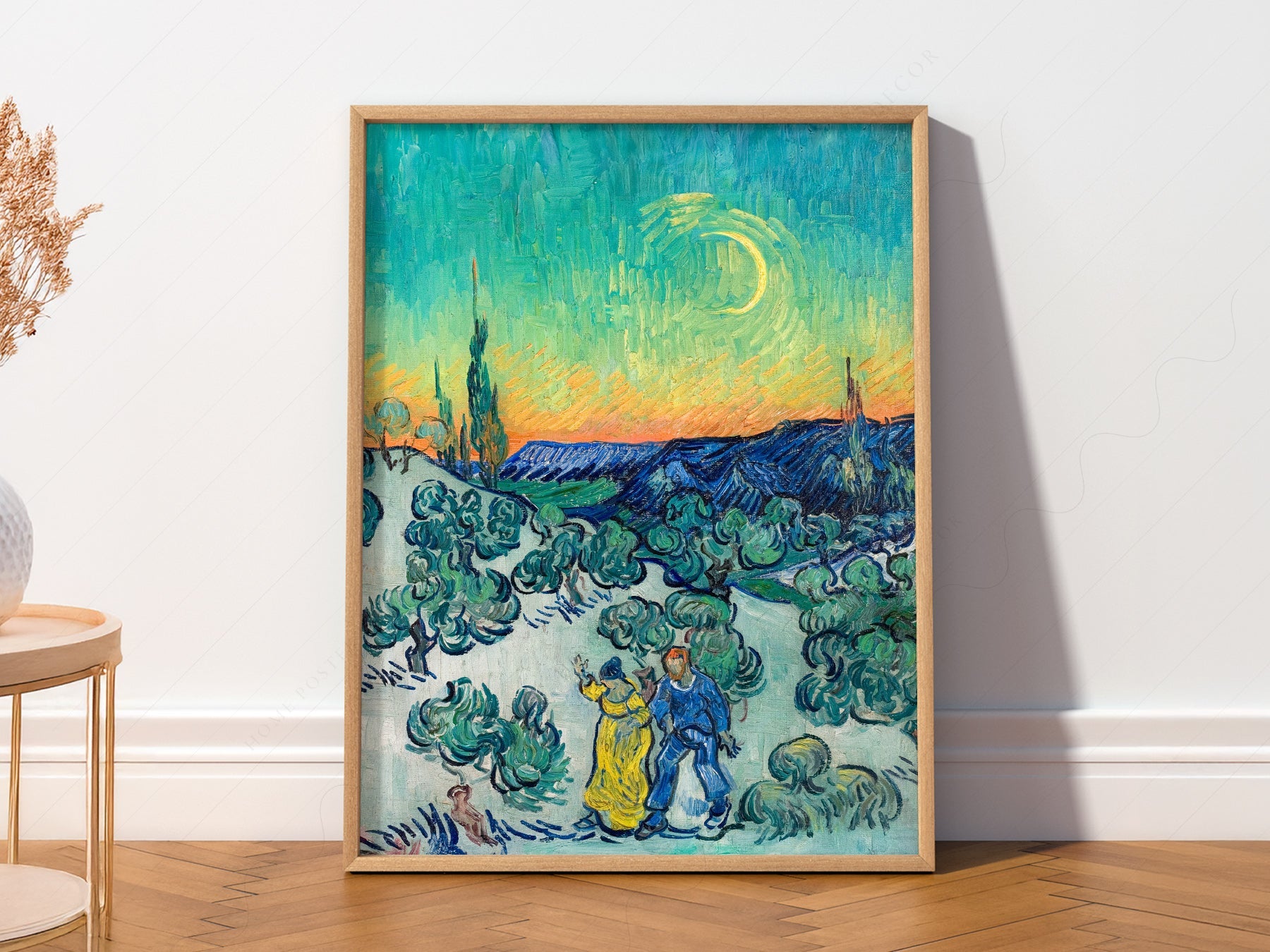 Van Gogh A Walk at Twilight Art Print – Famous Painting Wall Decor