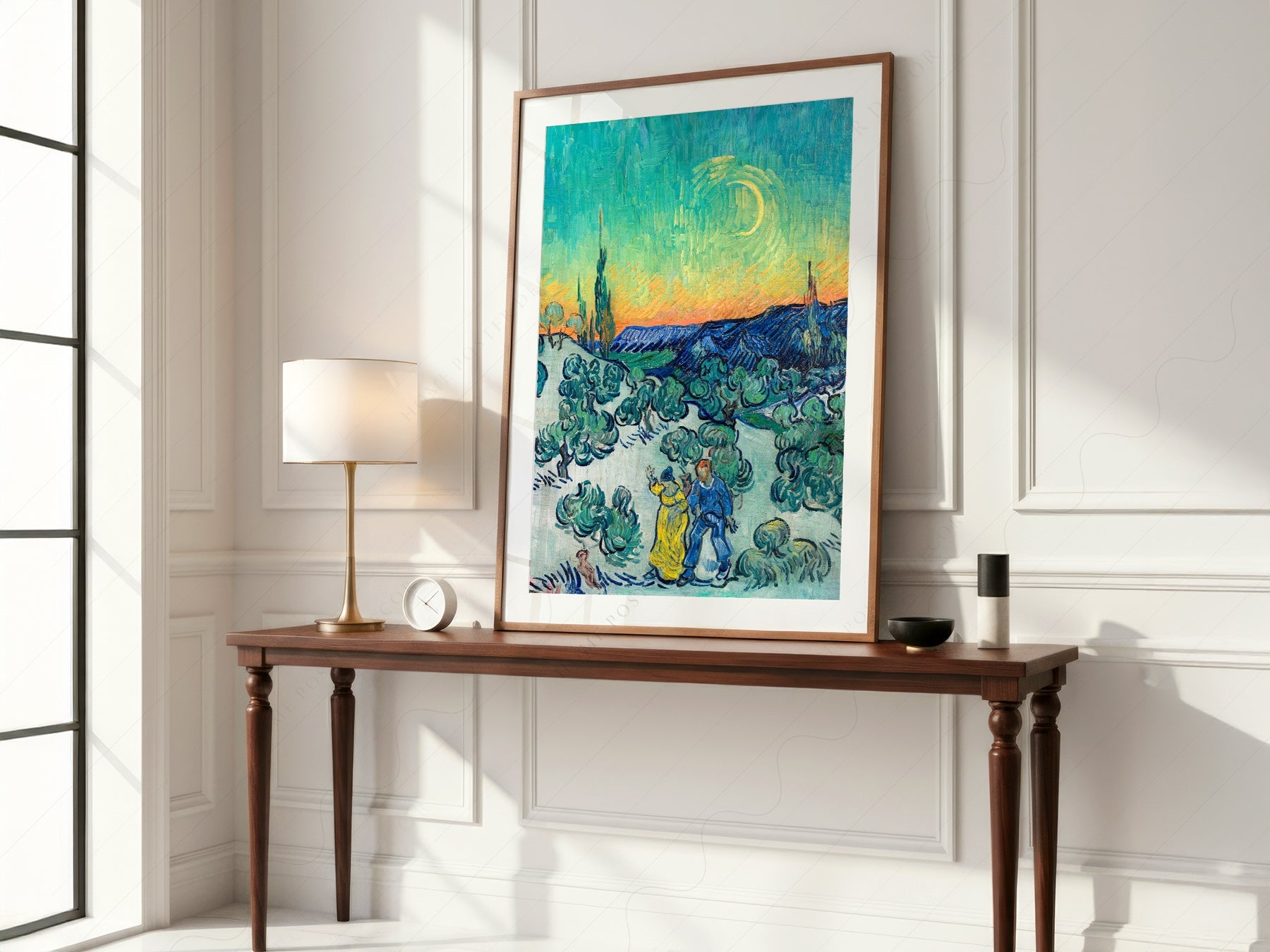 Van Gogh A Walk at Twilight Art Print – Famous Painting Wall Decor