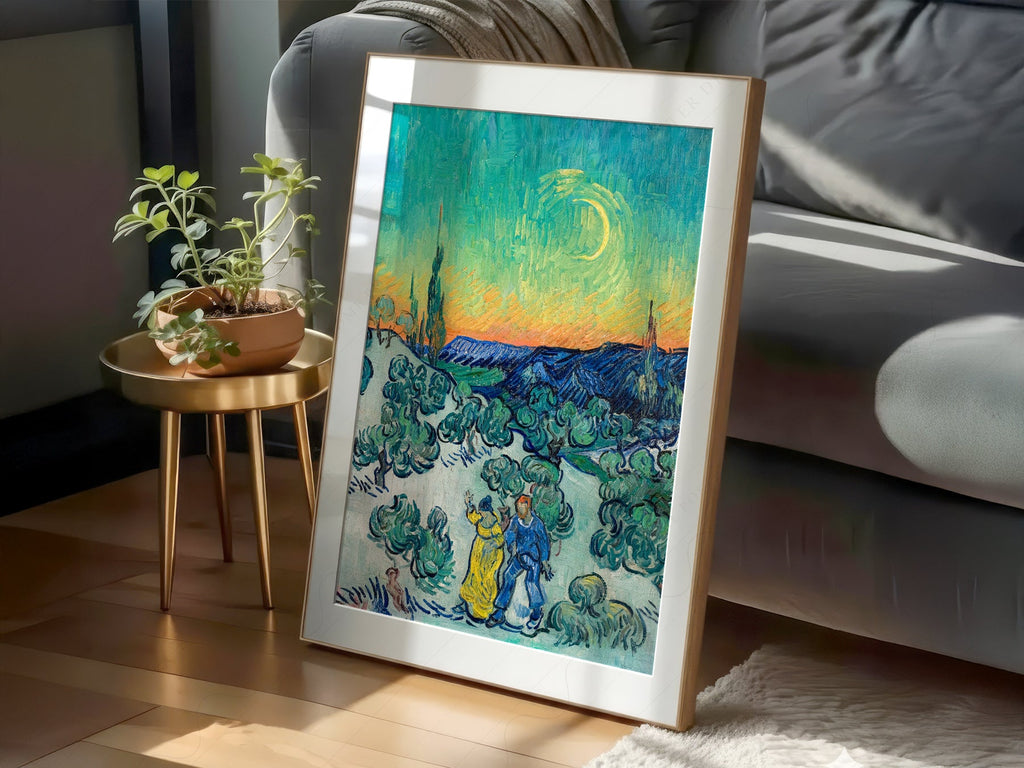 Van Gogh A Walk at Twilight Art Print – Famous Painting Wall Decor