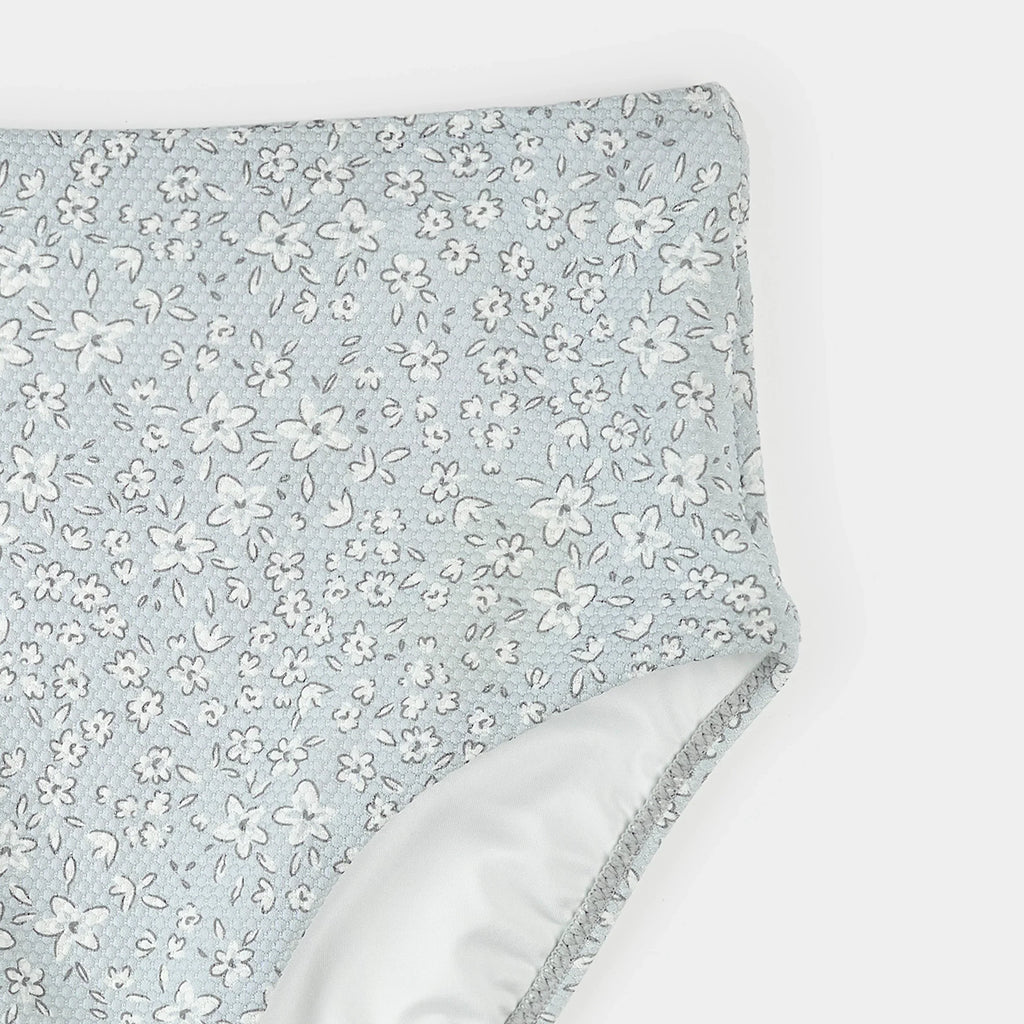 Women's Bikini Set | Vintage Flowers Print on Powder Blue | Petit Lem