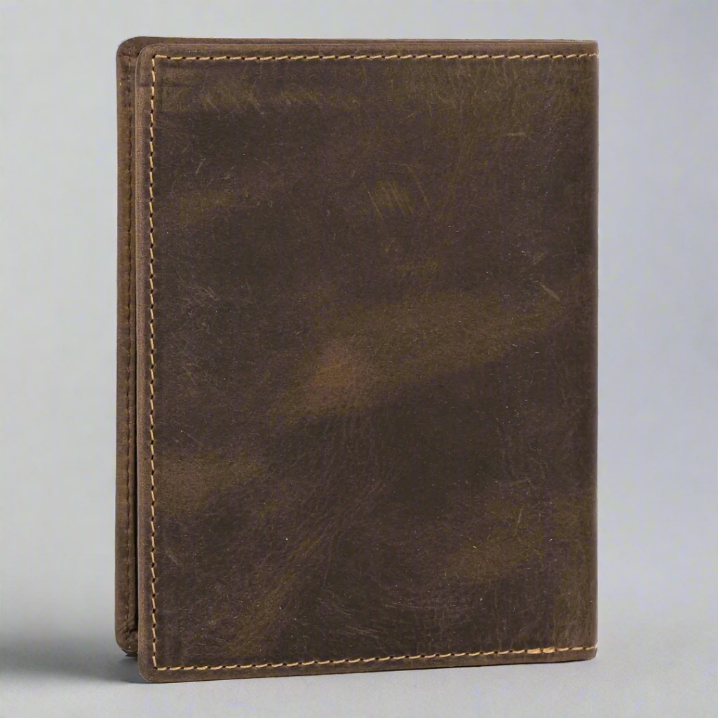 Portefeuille en cuir vieilli pour homme MET, motif motard