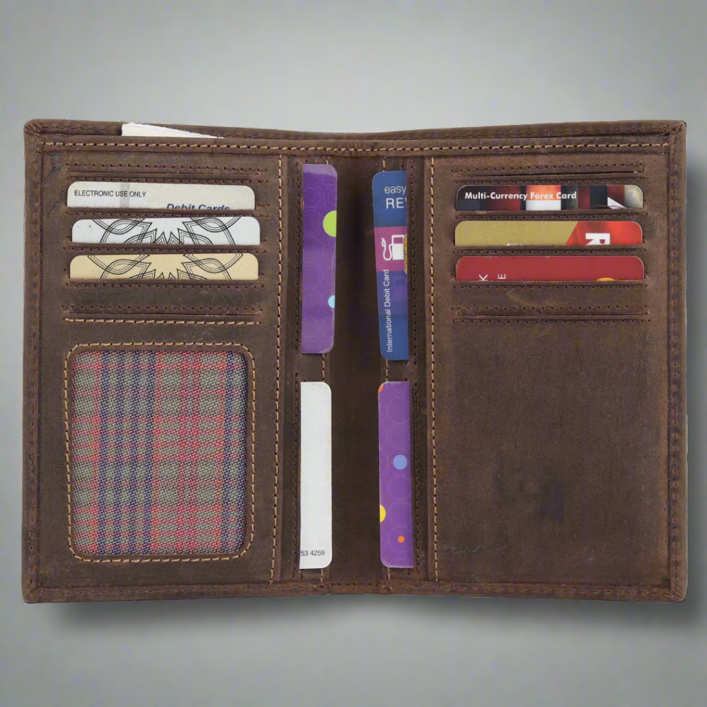 Portefeuille en cuir vieilli pour homme MET, motif motard