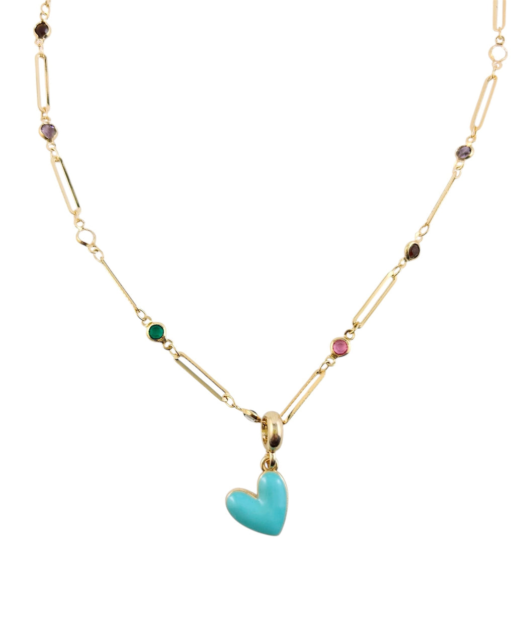 Heart Pop Necklace - Blue Belle