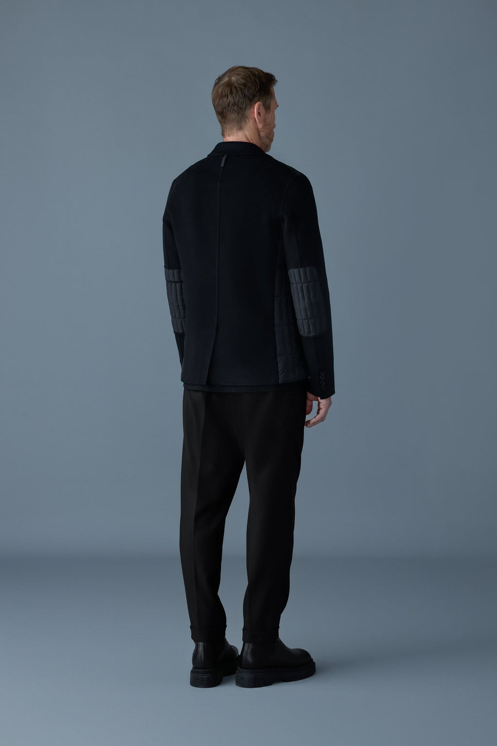 JOHN Mixed-media vertical quilt blazer