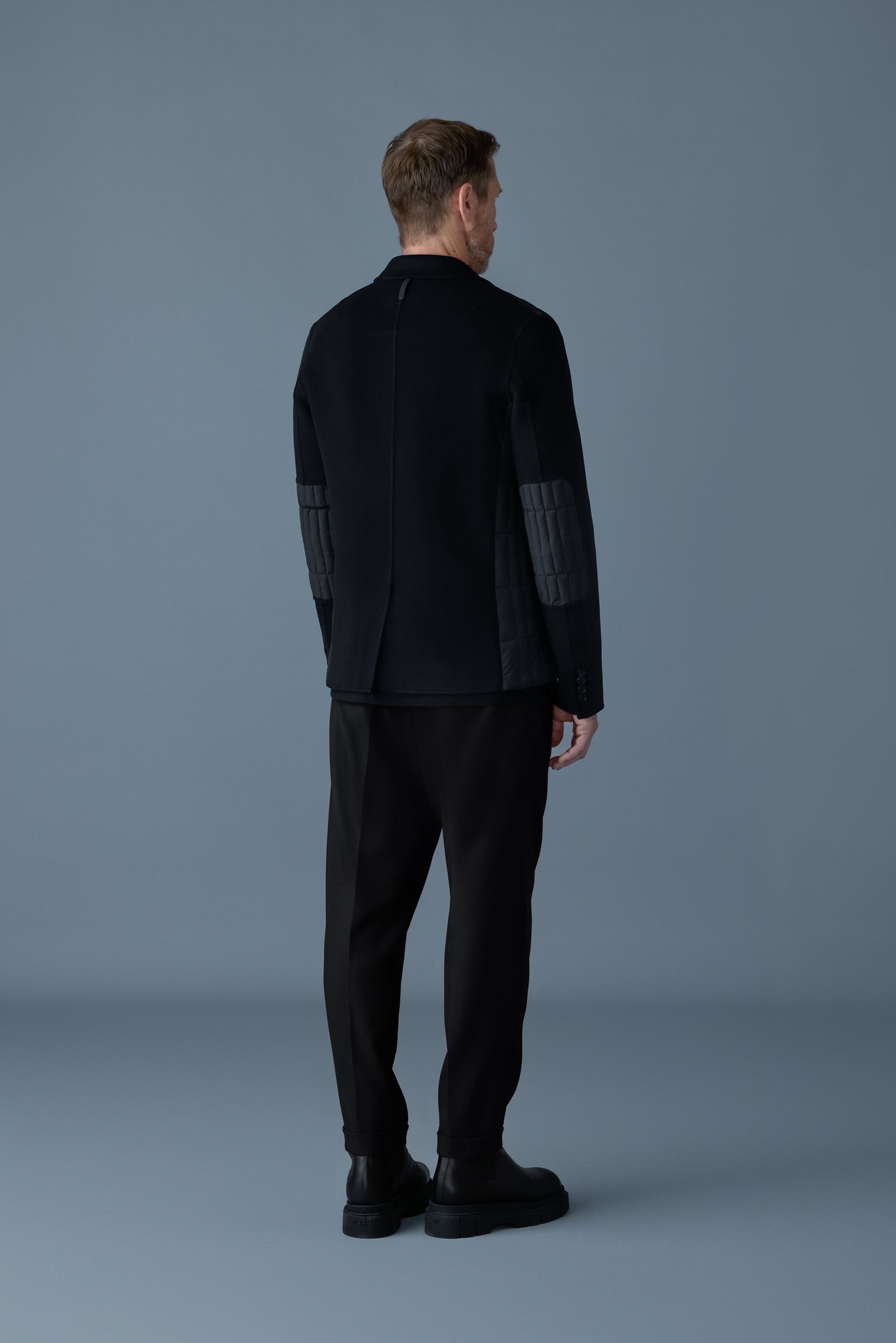 JOHN Mixed-media vertical quilt blazer