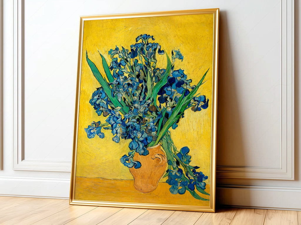 Vincent van Gogh Irises in a Vase Art Print – Famous Painting Wall Decor