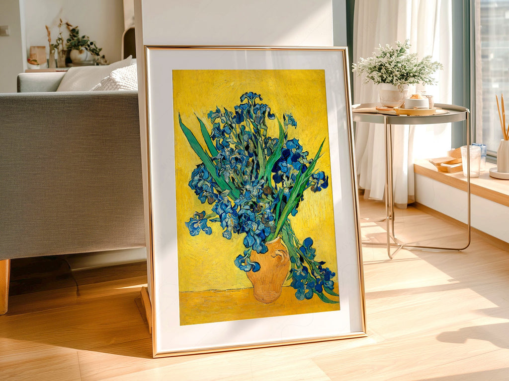 Vincent van Gogh Irises in a Vase Art Print – Famous Painting Wall Decor