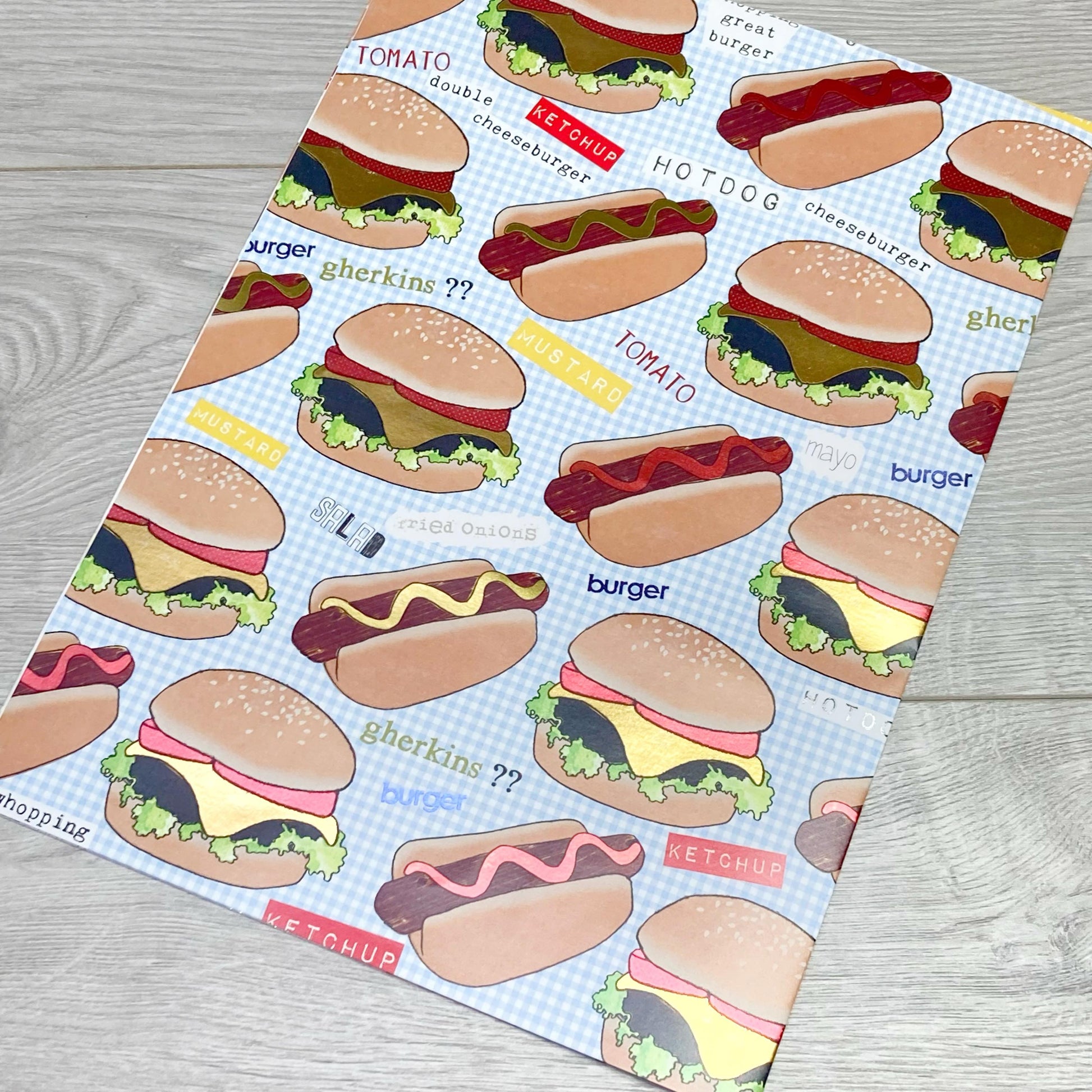 NOUVEAU - Emballage cadeau pour hamburgers et hot-dogs - Mesure 27 x 20 pouces une fois déplié