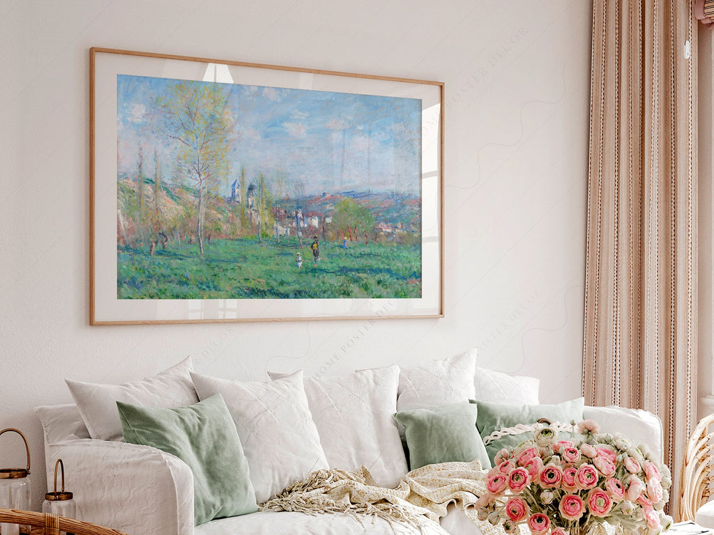 Claude Monet Spring in Vétheuil Art Print – Landscape Wall Art