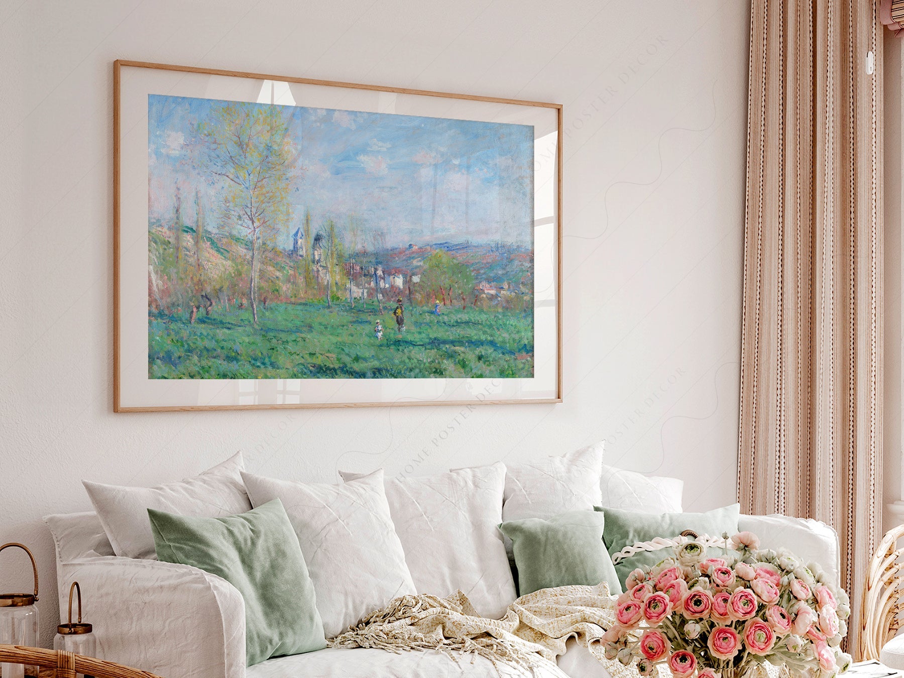 Claude Monet Spring in Vétheuil Art Print – Landscape Wall Art