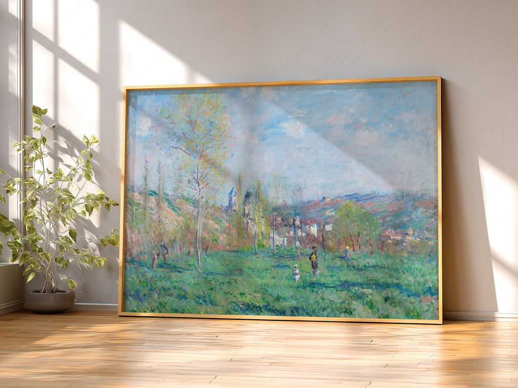 Claude Monet Spring in Vétheuil Art Print – Landscape Wall Art