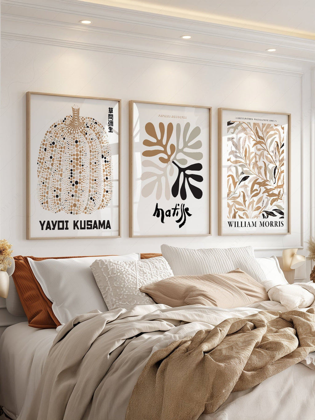 Matisse Kusama Morris Gallery Wall Set of 3 – Neutral Boho Art Prints