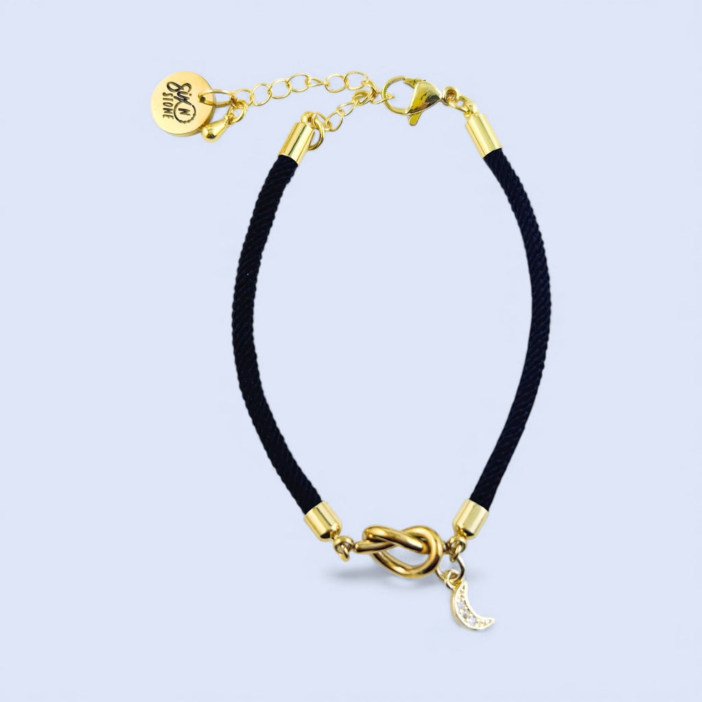 Knot & Moon Cord Bracelet