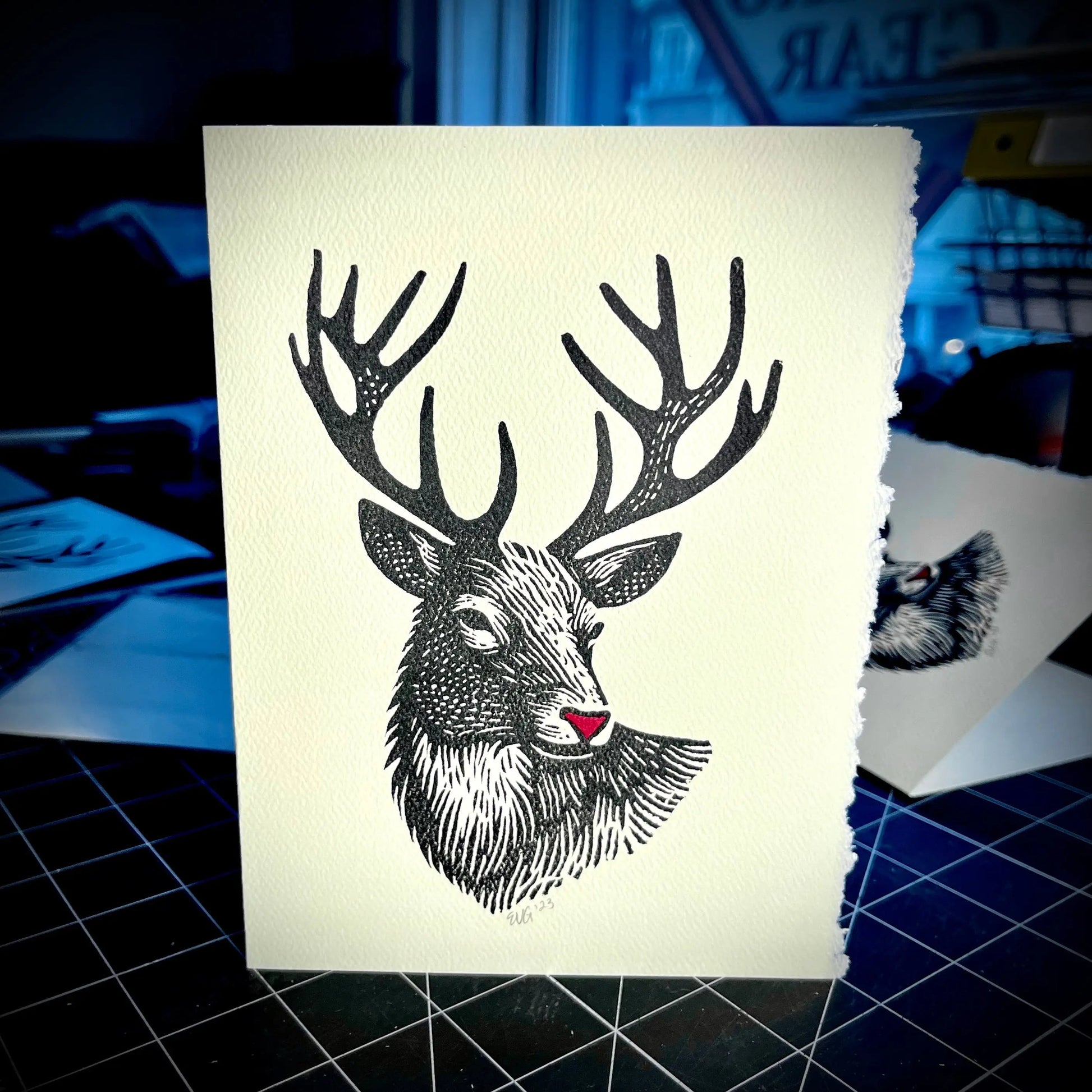 Guide My Slay Tonight Holiday Card | LINOCUT CARD