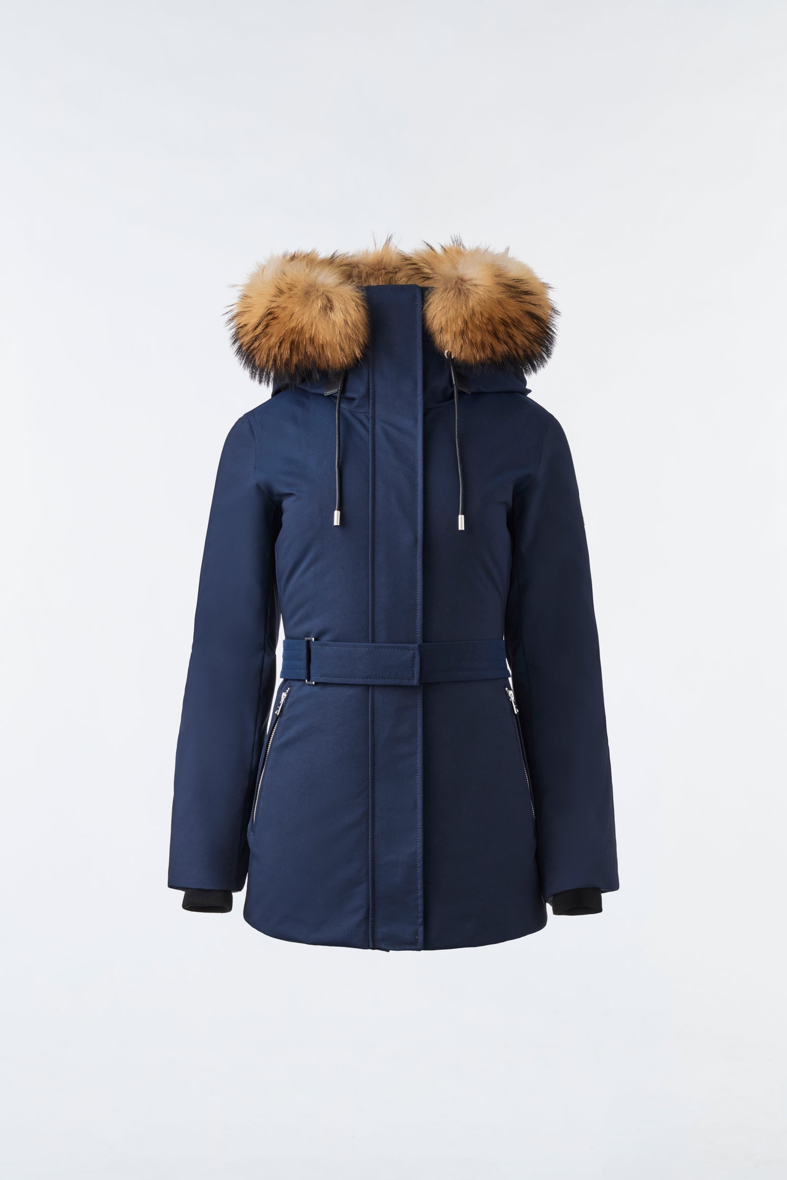 Parka en duvet 2 en 1 JENI avec plastron amovible et fourrure naturelle