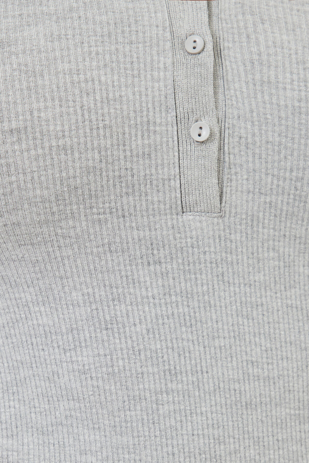 Ribbed Long Sleeve Polo Top