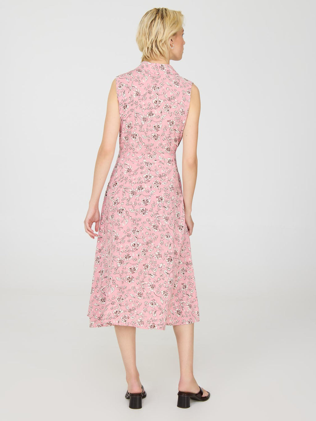 Robe midi sans manches à imprimé floral