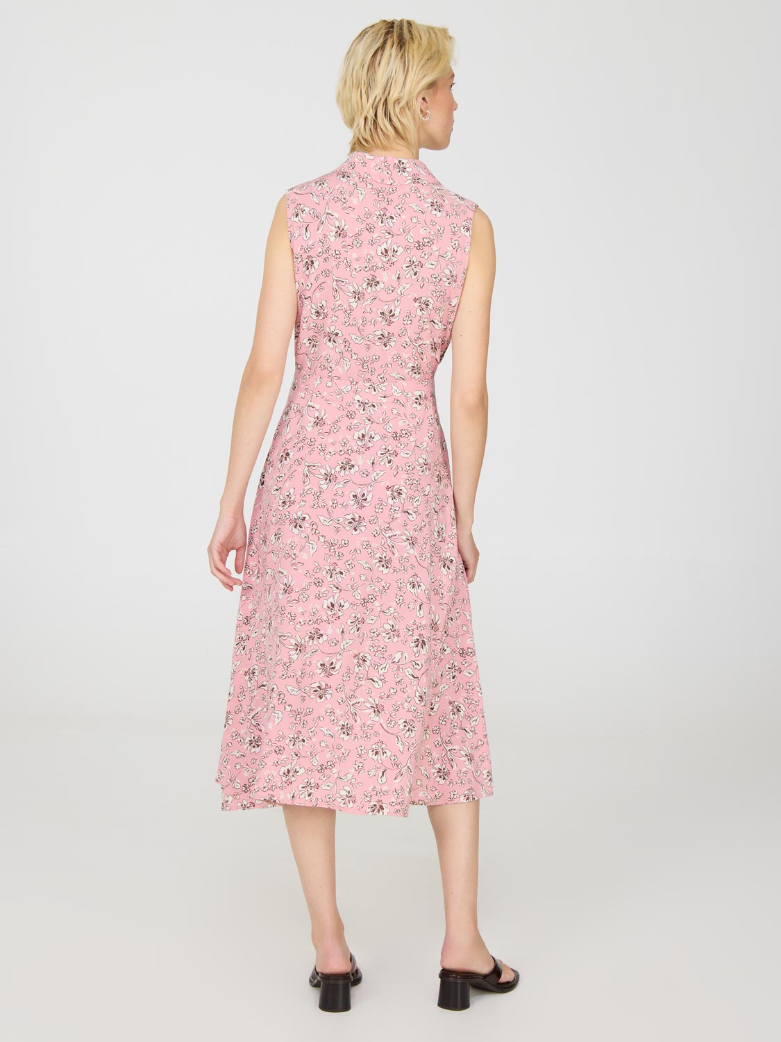 Robe midi sans manches à imprimé floral