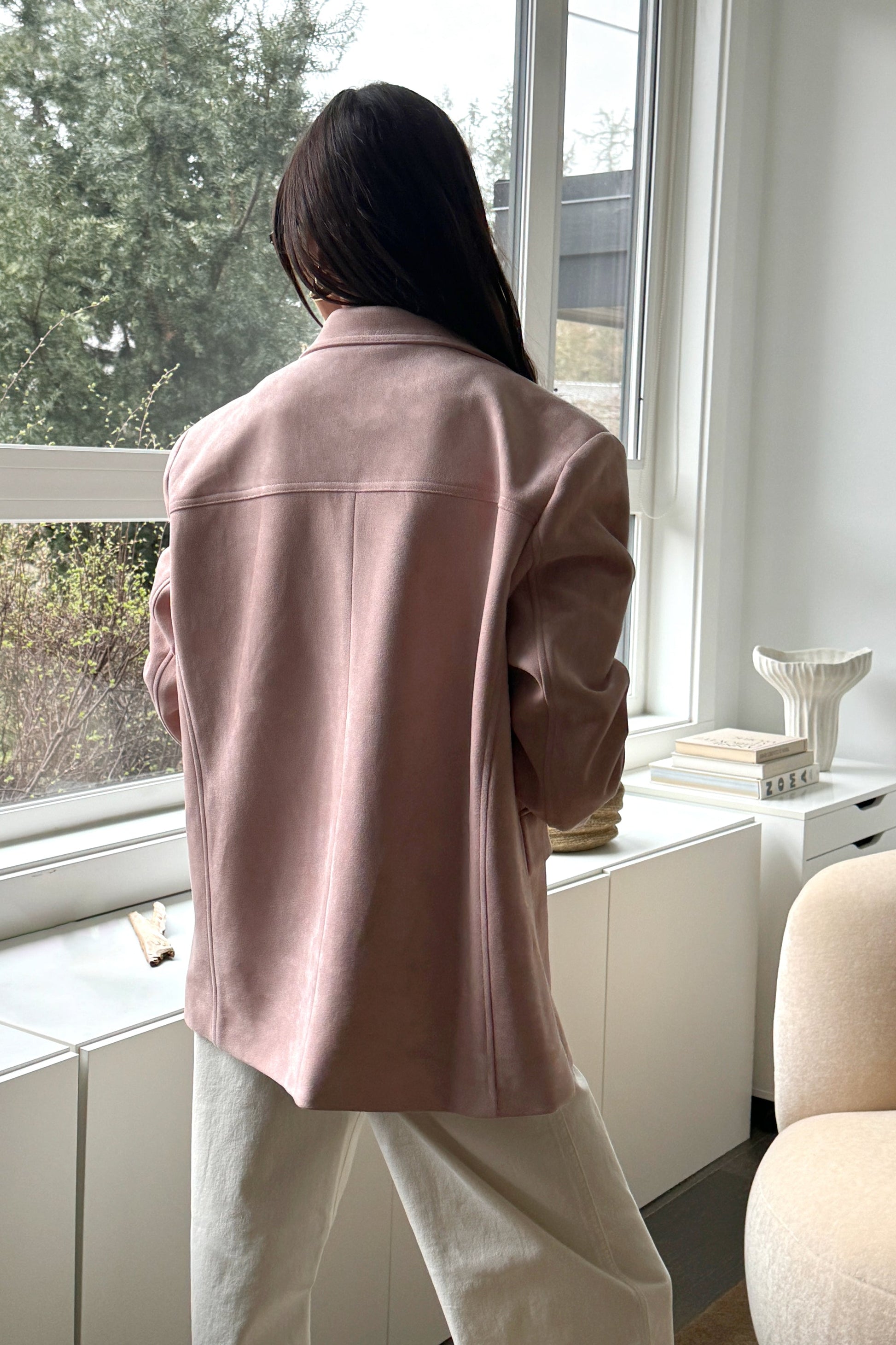 BLAZER OVERSIZE EN DAIM VEGAN